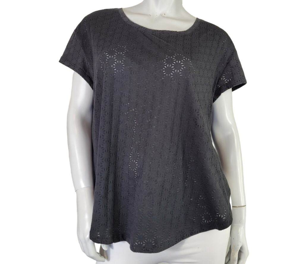 Champion WMS XL Top Split Side Layering Sheer Rounded Neck Athleisure Athletic
